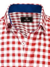 Dstreet moška kockasta srajca kratek rokav Nalnt bela-rdeča M