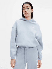 Calvin Klein Ženska Micro Flock Hoodie Pulover Modra XS