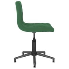 Greatstore Vrtljivi pisarniški stol, temno zelene barve, oblazinjen z žametom