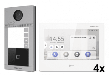 Hikvision Video domofon 4 štiri-stanovanjski paket 8413S/9310WTE s nadometno zunanjo enoto