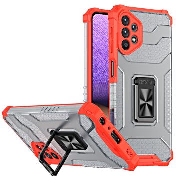 slomart ovitek crystal ring case kickstand tough rugged cover za samsung galaxy a32 5g rdeč