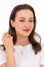 Brilio Silver Bleščeči srebrni uhani z rubinom E-FS-5658R