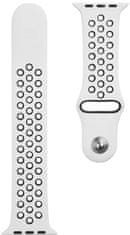 Tactical 174 Double silikonski pas za Apple Watch 1/2/3/4/5/6/7/SE, 42/44/45 mm, črn/bel (2445348)