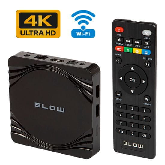Blow Blow Android TV BOX, 4K-UHD, WiFi, LAN, Bluetooth, 2GB+16GB, HDMI 2.0 4K