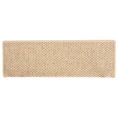 Vidaxl Samolepilne preproge za stopnice sisal 15 kosov 65x25 cm bež
