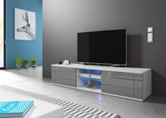 Furnitura TV omarica HOLLY siva visoki sijaj 140 cm + LED
