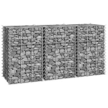Vidaxl vidaXL Visoki gabionski lonci, 3 kosi, 30 x 30 x 50 cm, železo