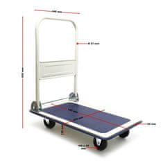 GEKO Močan zložljiv transportni voziček 150kg