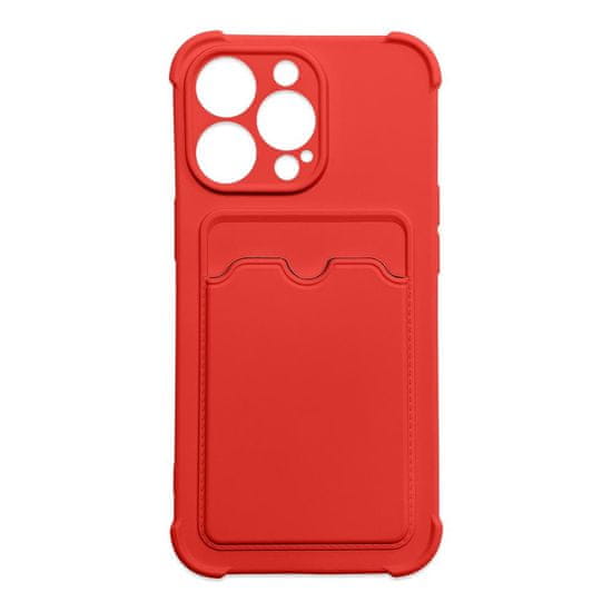 slomart card armor case pouch cover za iphone 12 pro max card wallet silikonska air bag armor red
