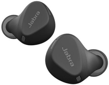 Minimalistične slušalke Bluetooth Jabra Elite 4, aktivno upravljanje na dotik, glasovni pomočnik, življenjska doba baterije 7 ur, **IP57** odpornost na brizganje vode, prah, znoj, glasovni nadzor, odličen zvok, dinamični gonilniki, polnilna škatla