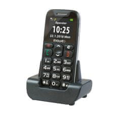 Evolveo EasyPhone mobilni telefon za starejše s polnilnim stojalom (črn)