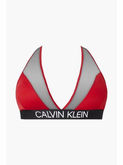 Calvin Klein Ženska High Apex Triangle-RP Bikini top Rdeča