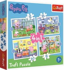Trefl Puzzle Peppa Pig: Spomini na počitnice 4 v 1 (12,15,20,24 kosov)