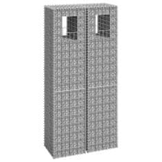 Vidaxl Gabionska košara steber 2 kosa 40x40x180 cm železo