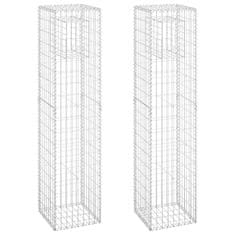 Vidaxl Gabionska košara steber 2 kosa 40x40x180 cm železo