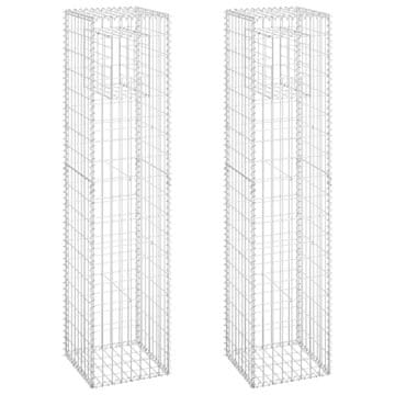 Vidaxl Gabionska košara steber 2 kosa 40x40x180 cm železo