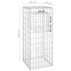 Vidaxl Gabionska košara steber 2 kosa 40x40x100 cm železo