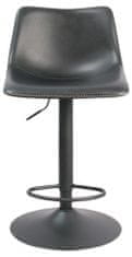 Design Scandinavia Barski stol Oregon, umetno usnje, črna barva