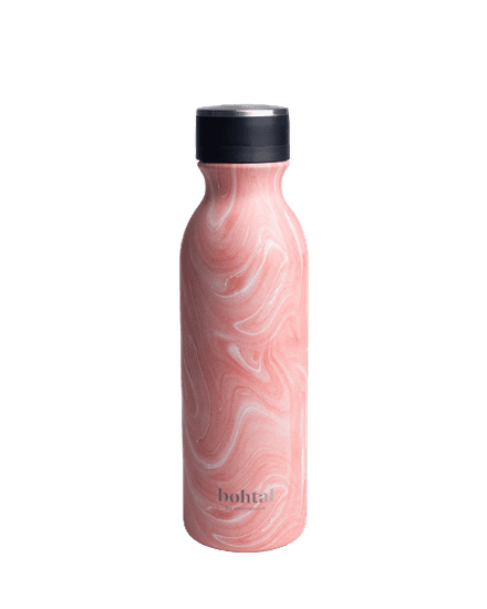 SmartShake Bohtal jeklena termovka 600ml, roza marmor