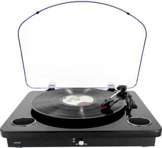 Gramofon denver VPL-210 vgrajeni zvočniki in pokrov za prah zvočniki tehnologija Bluetooth aux in USB vhod