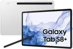 Samsung Galaxy Tab S8+ (X800) tablični računalnik, Wi-Fi, 128 GB, srebrna