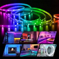 Netscroll Vodoodporen LED trak z daljinskim upravljalcem, vsestranska razsvetljava za notranjo ali zunanjo uporabo, večbarvna nastavitev, prilagodljiva zatemnitev oz osvetlitev, 5m, AmbientLedLights