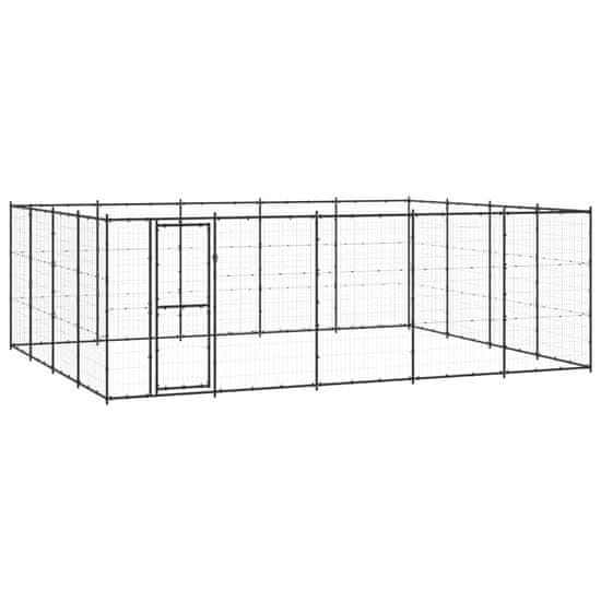 Vidaxl Zunanji pasji boks jeklo 24,2 m2