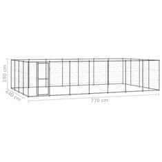 Vidaxl Zunanji pasji boks jeklo 33,88 m2