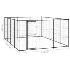 Vidaxl Zunanji pasji boks jeklo 14,52 m2