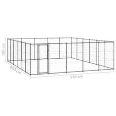 Vidaxl Zunanji pasji boks jeklo 36,3 m2