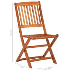 Vidaxl Vrtna jedilna garnitura 11-delna 280x90x75cm trden akacijev les