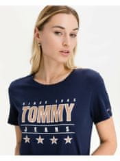 Tommy Jeans Ženska Slim Metallic Majica Modra XS