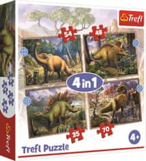 Trefl Puzzle Zanimivi dinozavri 4 v 1 (35,48,54,70 kosov)
