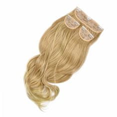 Vipbejba Sintetični clip-on lasni podaljški na 3 zavese, skodrani, medeno blond z blond konicami F23