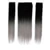 Sintetični clip-on lasni podaljški na 3 zavese, ravni, ombre črno-sive S1