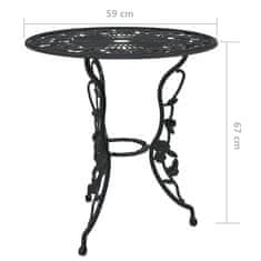 Vidaxl Bistro garnitura 3-delna liti aluminij črna