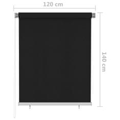 Vidaxl Zunanje rolo senčilo 120x140 cm črno