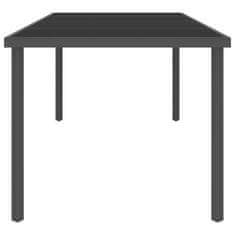 Vidaxl Zunanja jedilna miza antracitna 220x90x75 cm jeklo in steklo