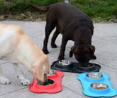 Mersjo Dvojna pasja skleda črna ANTI-SKIP