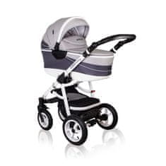 Coto Baby Otroški voziček Aprilia 3v1 &#8211; vzorčasto svetlo siv