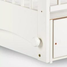 Klups Zibelka in posteljica za dojenčka - Luna - Bela 120x60 cm s predalom