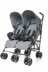 4Baby Otroški voziček za dvojčke 4baby Twin grey