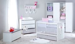 Klups Posteljica za dojenčka DALIA bela (120 x 60 cm) s predalom