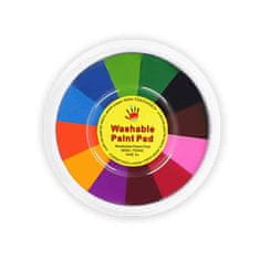 Netscroll Komplet 12 barv za ustvarjanje z rokami + pobarvanka, FingerPaintingSet