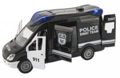 Teddies Policijski avto swat, plastičen, 26 cm, na vztrajnik, z baterijo
