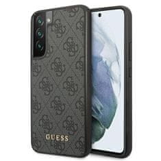 Guess GUHCS22MG4GFGR S22+ S906 siv trdi etui 4G kovinski zlati logotip