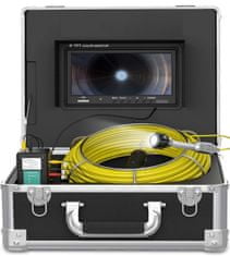 POLICEtech Kamera za pregled cevi 50m, inšpekcijska, endoskop za kanalizacijsko industrijo, Vodoodporna IP68 s 9-palčnim LCD monitorjem HD 1080p DVR snemalnik