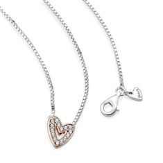 Pandora Romantična srebrna ogrlica s cirkoni Rose 380089C01-45
