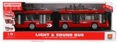 Teddies Trolejbus/avtobus, plastičen, 45 cm, na vztrajnik, na baterije, s svetlobo in zvokom, v škatli, 48 x 18 x 11 cm