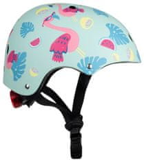Hornit otroška čelada z utripajočo lučko - Flamingo, svetlo zelena, S